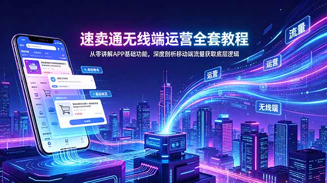 速卖通无线端运营全套教程，从零讲解APP基础功能，深度剖析移动端流量获取底层逻辑-蜗牛学社