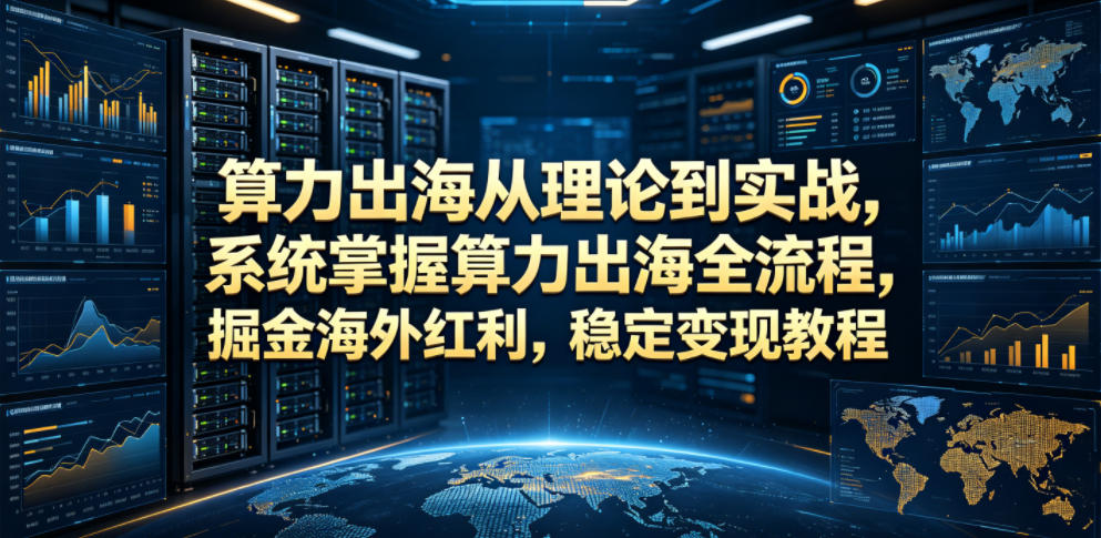 算力出海从理论到实战，系统掌握算力出海全流程，掘金海外红利，稳定变现教程-蜗牛学社