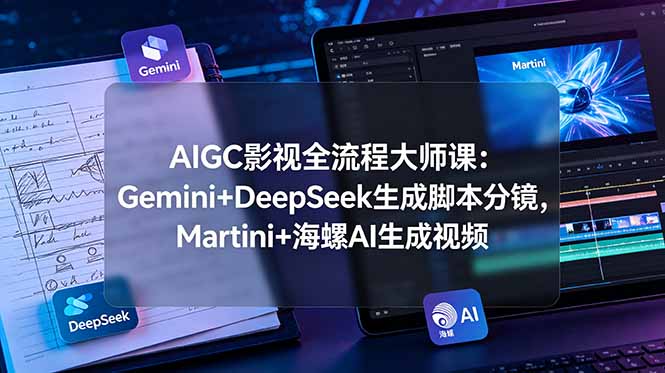 AIGC影视全流程大师课：Gemini+DeepSeek生成脚本分镜，Martini+海螺AI生成视频-蜗牛学社