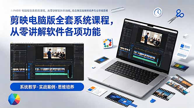 剪映电脑版全套系统课程，从零讲解软件各项功能，结合海量实战案例培养专业剪辑思维-蜗牛学社