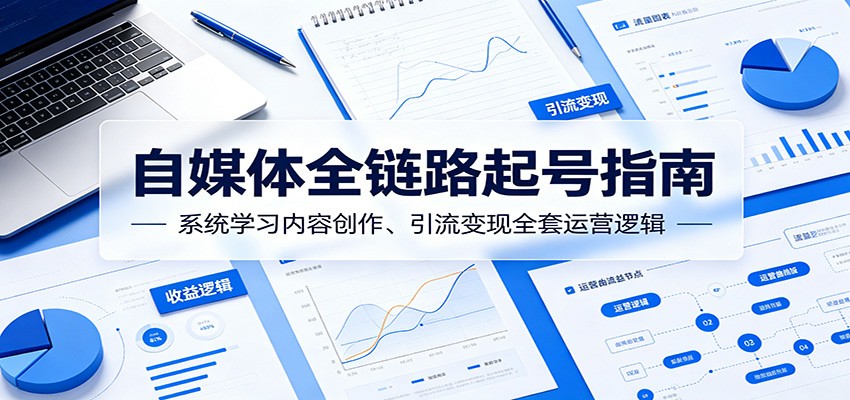 自媒体全链路起号指南：系统学习内容创作、引流变现全套运营逻辑-蜗牛学社
