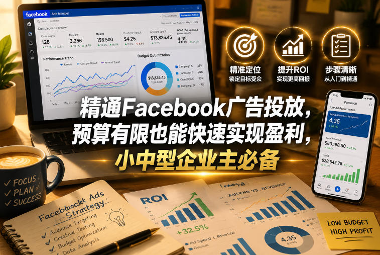 精通Facebook广告投放,预算有限也能快速实现盈利,小中型企业主必备【原创双语字幕】-蜗牛学社