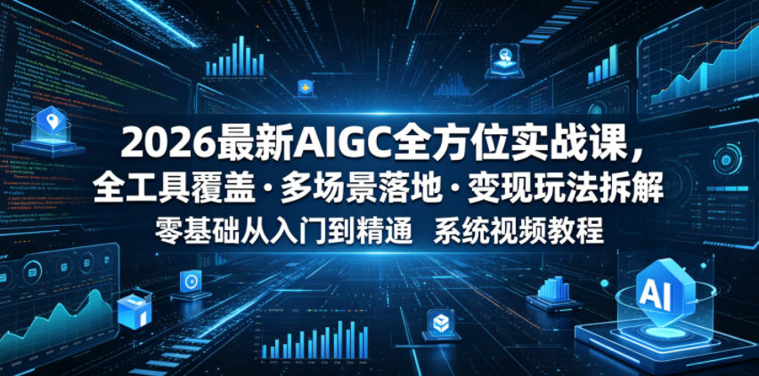 2026最新AIGC全方位实战课,全工具覆盖・多场景落地・变现玩法拆解,零基础从入门到精通系统视频教程-蜗牛学社