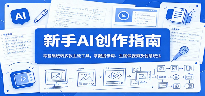 新手AI创作指南：零基础玩转多款主流工具，掌握提示词、生图做视频及创意玩法-蜗牛学社