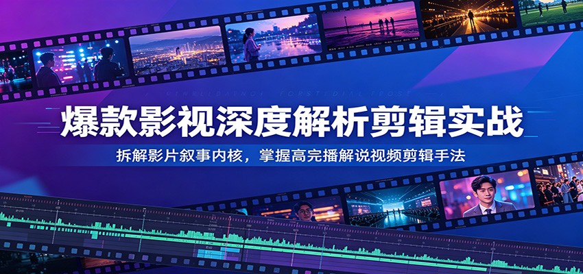 爆款影视深度解析剪辑实战:拆解影片叙事内核,掌握高完播解说视频剪辑手法-蜗牛学社