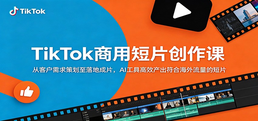 TikTok商用短片创作课:从客户需求策划至落地成片,AI工具高效产出符合海外流量的短片-蜗牛学社