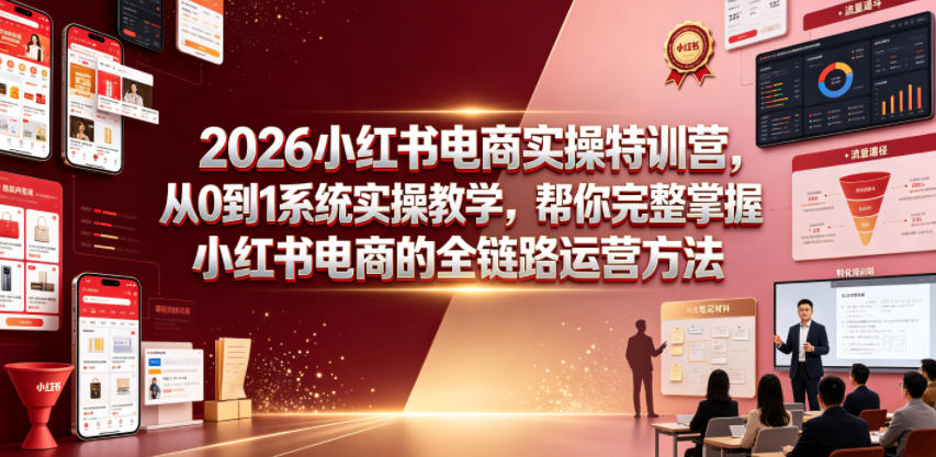 2026小红书电商实操特训营,从0到1系统实操教学,帮你完整掌握小红书电商的全链路运营方法-蜗牛学社