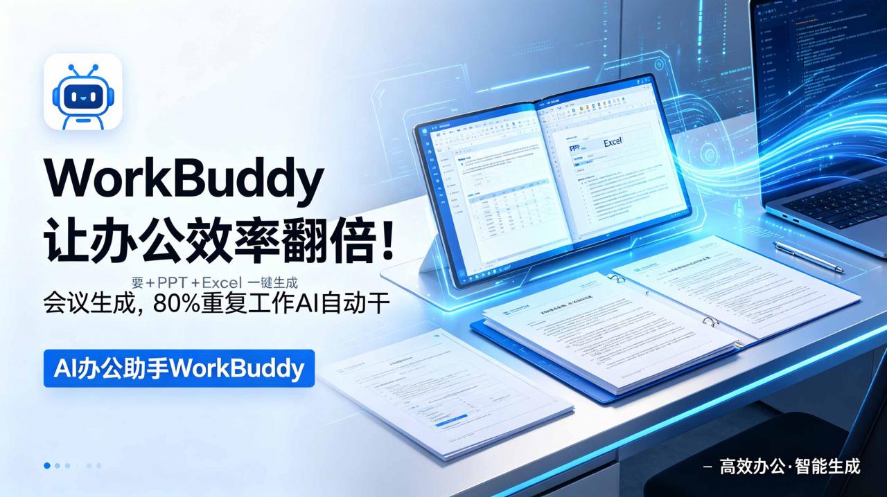WorkBuddy让办公效率翻倍!会议纪要+PPT+Excel一键生成,80%重复工作AI自动干-蜗牛学社