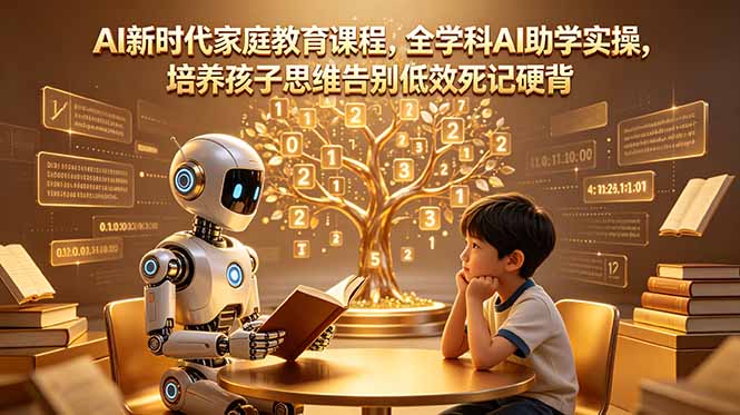 AI新时代家庭教育课程，全学科AI助学实操，培养孩子思维告别低效死记硬背-蜗牛学社