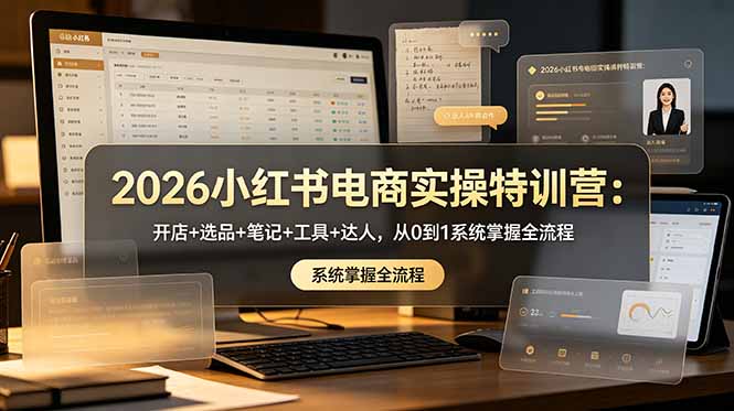 2026小红书电商实操特训营:开店+选品+笔记+工具+达人,从0到1系统掌握全流程-蜗牛学社