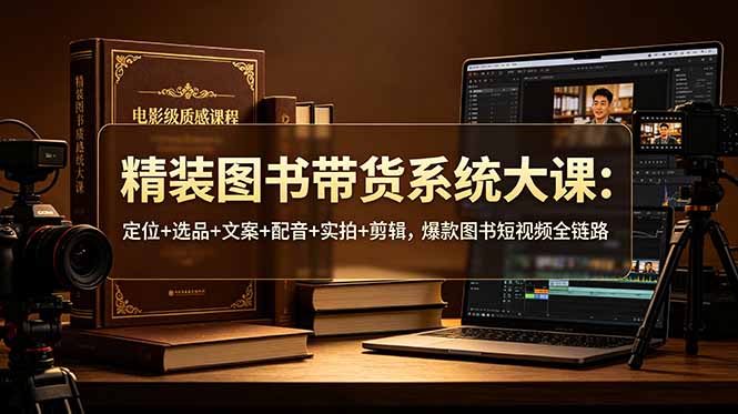 精装图书带货系统大课：定位+选品+文案+配音+实拍+剪辑，爆款图书短视频全链路-蜗牛学社