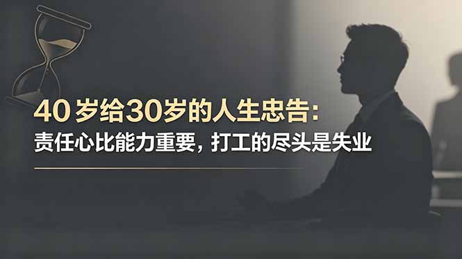 付费文章：40岁给30岁的人生忠告：责任心比能力重要，打工的尽头是失业-蜗牛学社