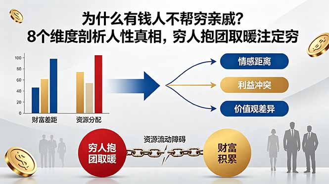 付费文章：为什么有钱人不帮穷亲戚？8个维度剖析人性真相，穷人抱团取暖注定穷-蜗牛学社