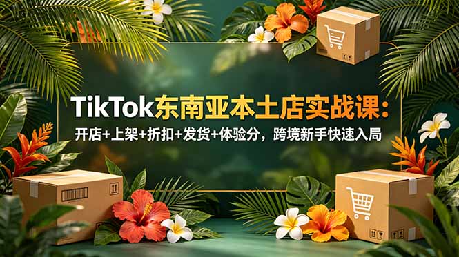 TikTok东南亚本土店实战课：开店+上架+折扣+发货+体验分，跨境新手快速入局-蜗牛学社