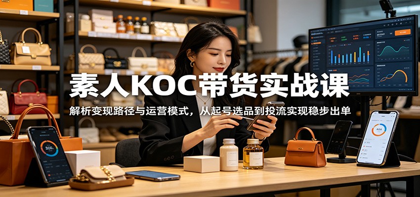 素人KOC带货实战课：解析变现路径与运营模式，从起号选品到投流实现稳步出单-蜗牛学社