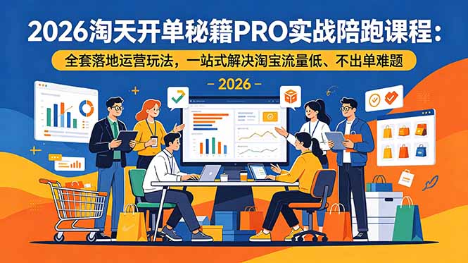 2026淘天开单秘籍PRO实战陪跑课程：全套落地运营玩法，一站式解决淘宝流量低、不出单难题-蜗牛学社