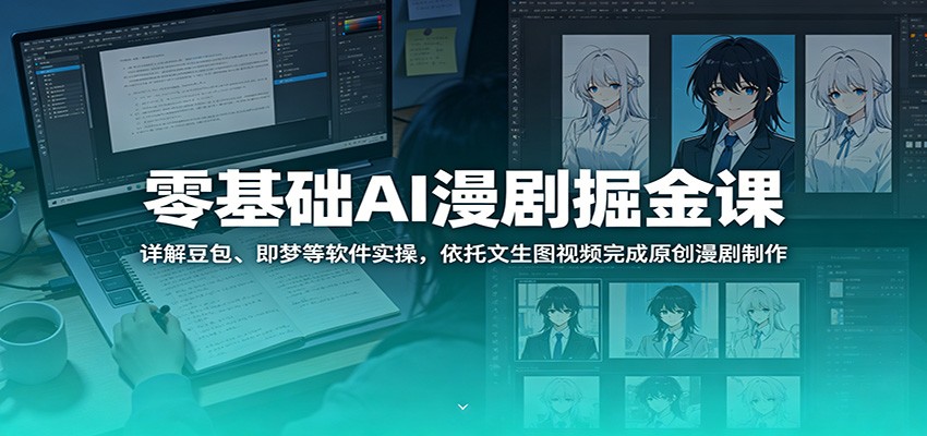 零基础AI漫剧掘金课：详解豆包、即梦等软件实操，依托文生图视频完成原创漫剧制作-蜗牛学社