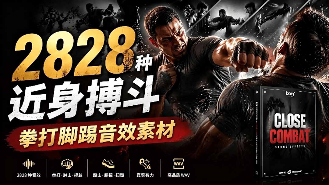 宝藏级别音效！2828种近身搏斗拳打脚踢音效素材，全部中文分类，免解压使用  Close Combat-蜗牛学社