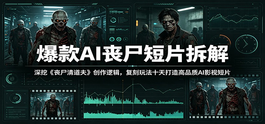 爆款AI丧尸短片拆解：深挖《丧尸清道夫》创作逻辑，复刻玩法快速打造高品质AI影视短片-蜗牛学社