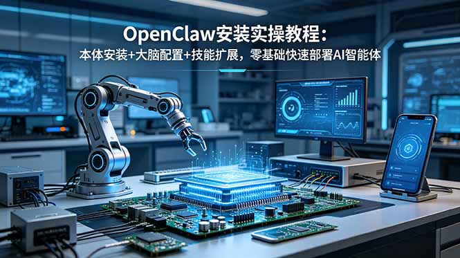 OpenClaw安装实操教程：本体安装+大脑配置+技能扩展，零基础快速部署AI智能体-蜗牛学社