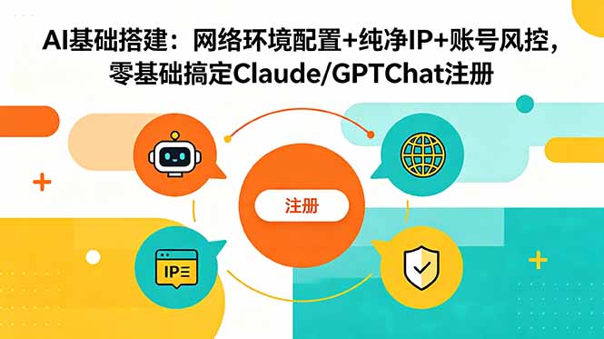 AI基础搭建:网络环境配置+纯净IP+账号风控,零基础搞定Claude/GPTChat注册-蜗牛学社