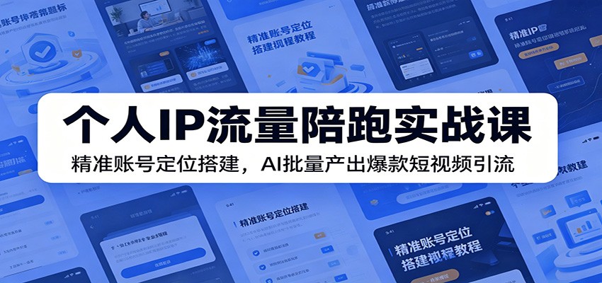个人IP流量陪跑实战课:精准账号定位搭建,AI批量产出爆款短视频引流-蜗牛学社