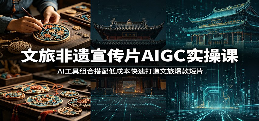 文旅非遗宣传片AIGC实操课:AI工具组合搭配低成本快速打造文旅爆款短片-蜗牛学社