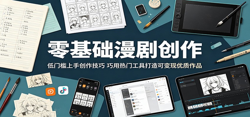 零基础漫剧创作：低门槛上手创作技巧，巧用热门工具打造可变现优质作品-蜗牛学社