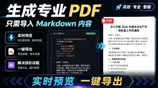 只需导入Markdown内容,实时预览一键导出专业PDF!轻松解决AI生成内容排版问题Presto-蜗牛学社
