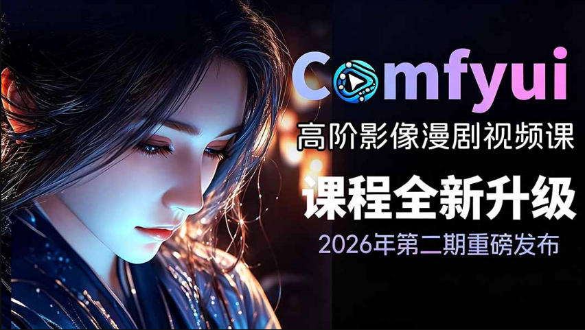 2026新版ComfyUI漫剧动画全流程实战课,0基础入门到进阶全流程动态漫,轻松实现流量变现-蜗牛学社