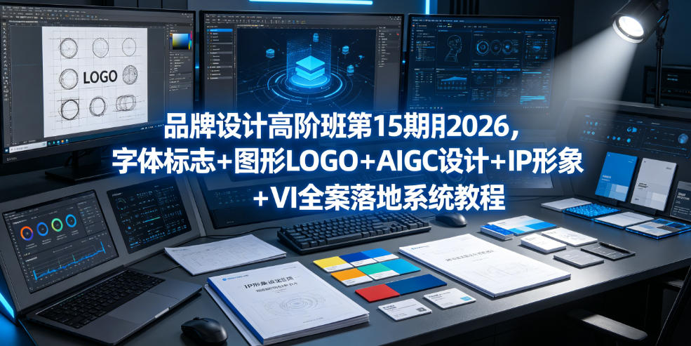 品牌设计高阶班第15期2026,字体标志+图形LOGO+AIGC设计+IP形象+VI全案落地系统教程-蜗牛学社