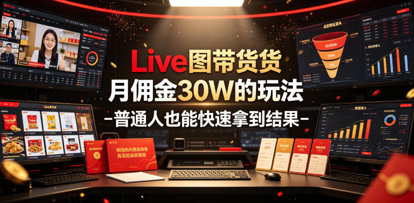 Live图带货月佣金30W的玩法-普通人也能快速拿到结果-蜗牛学社