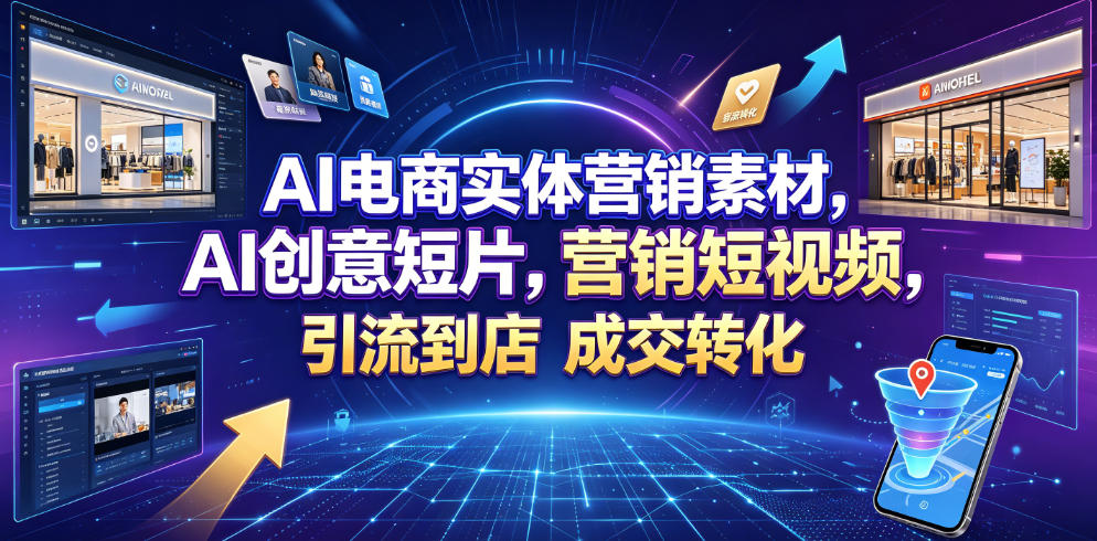 AI电商实体营销素材，AI创意短片，高效打造营销短视频，轻松引流到店，稳定提升门店客流与成交转化-蜗牛学社