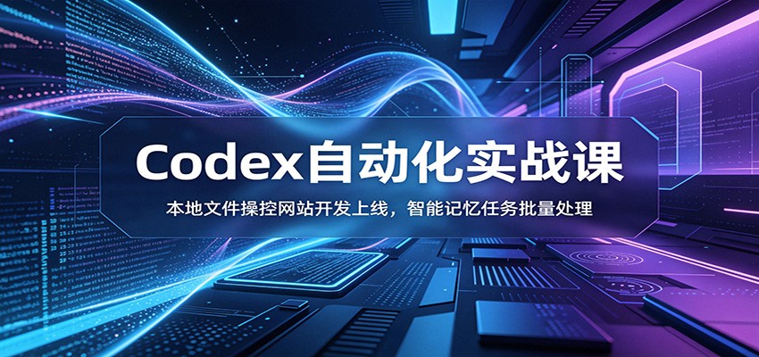 Codex自动化实战课：本地文件操控网站开发上线，智能记忆任务批量处理-蜗牛学社