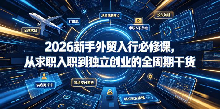 2026新手外贸入行必修课，从求职入职到独立创业的全周期干货-蜗牛学社