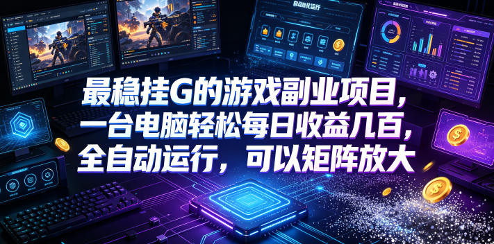 最稳挂G的游戏副业项目,一台电脑轻松每日收益几百,全自动运行,可以矩阵放大【揭秘】-蜗牛学社