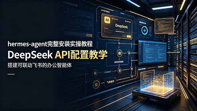 hermes-agent完整安装实操教程，DeepSeek API配置教学，搭建可联动飞书的办公智能体-蜗牛学社